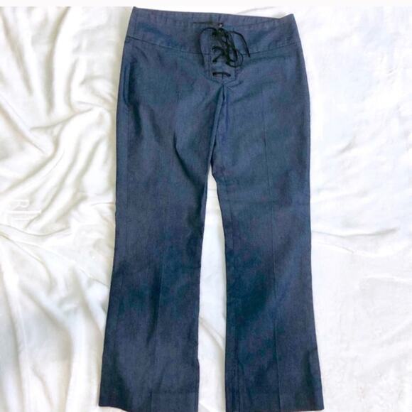 Guess Collection chambray ankle pants size 2 lace up waist Y2K - Picture 1 of 4